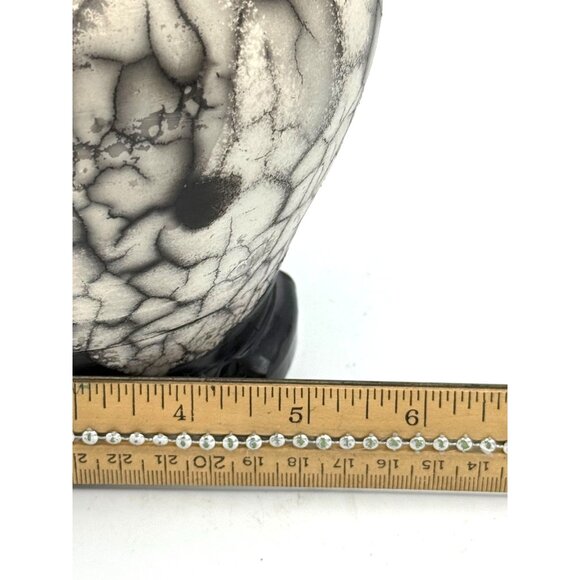 Hikari Raku Pottery Hand Made Horse Hair Design Bow/ Vase /Signed - Picture 3 of 7